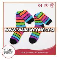 Wholesale women microfiber socks rainbow high knee light up socks cozy socks