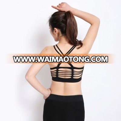 Women yoga bra with chest pad sleeveless shirt shockproof wireless sport fitness jogging clothing ropa deportiva