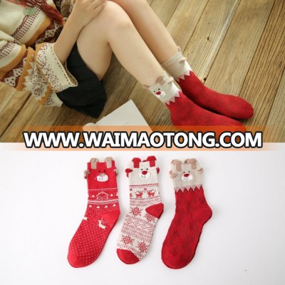 sample accept Women red reindeer personalised christmas socks