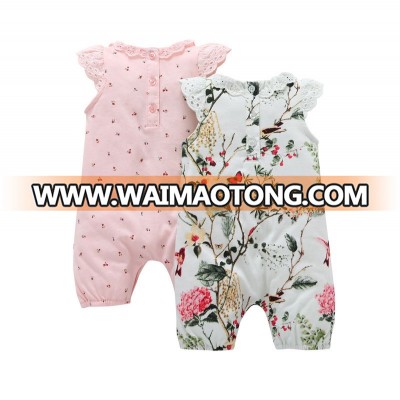 2018 new summer new design 100% Cotton Baby breathable romper body suit