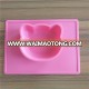 Hot selling custom brand logo cat shape silicone baby plate