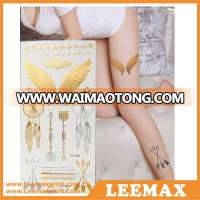 LM-1099 China Supplier High Quality Body Golden Temporary Tattoo Mettatlic tattoo